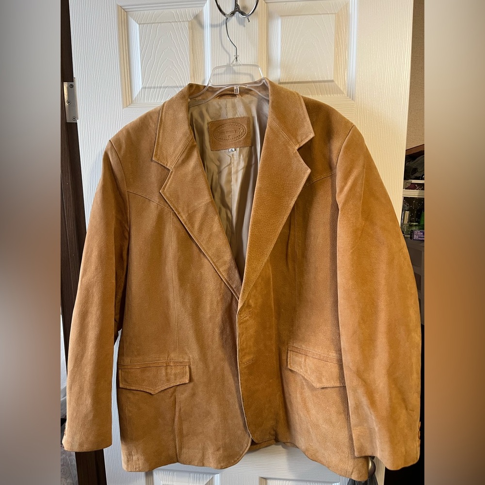 Carroll Original Wear Men’s Tan Suede Blazer Sport Coat Size XL